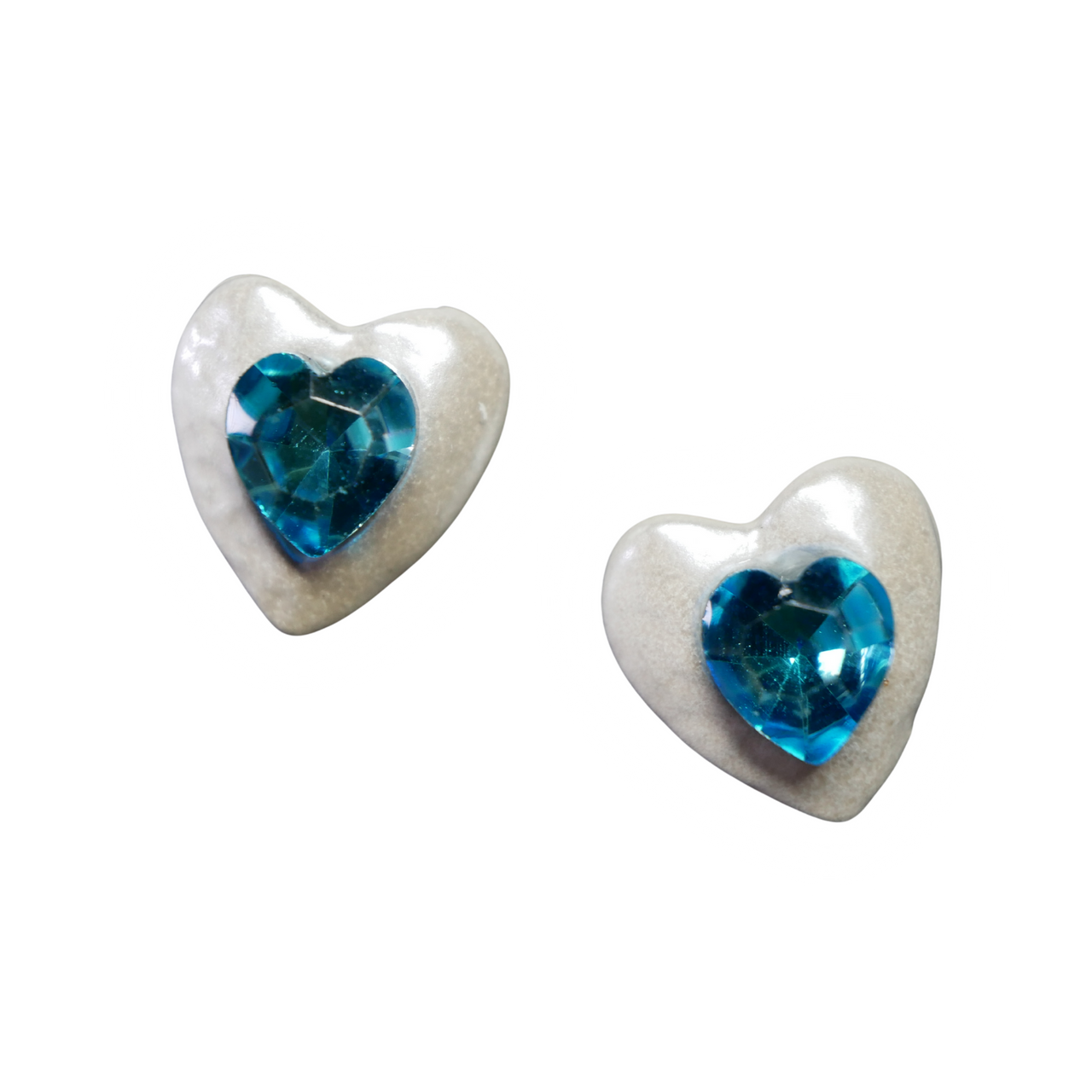 Heart with Embedded Gem Nail Charms