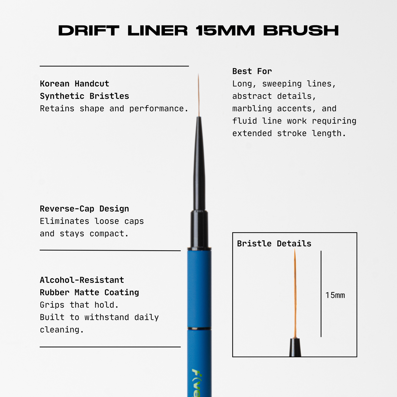 Built-In Cap Brushes — Drift Liner 15mm Brush