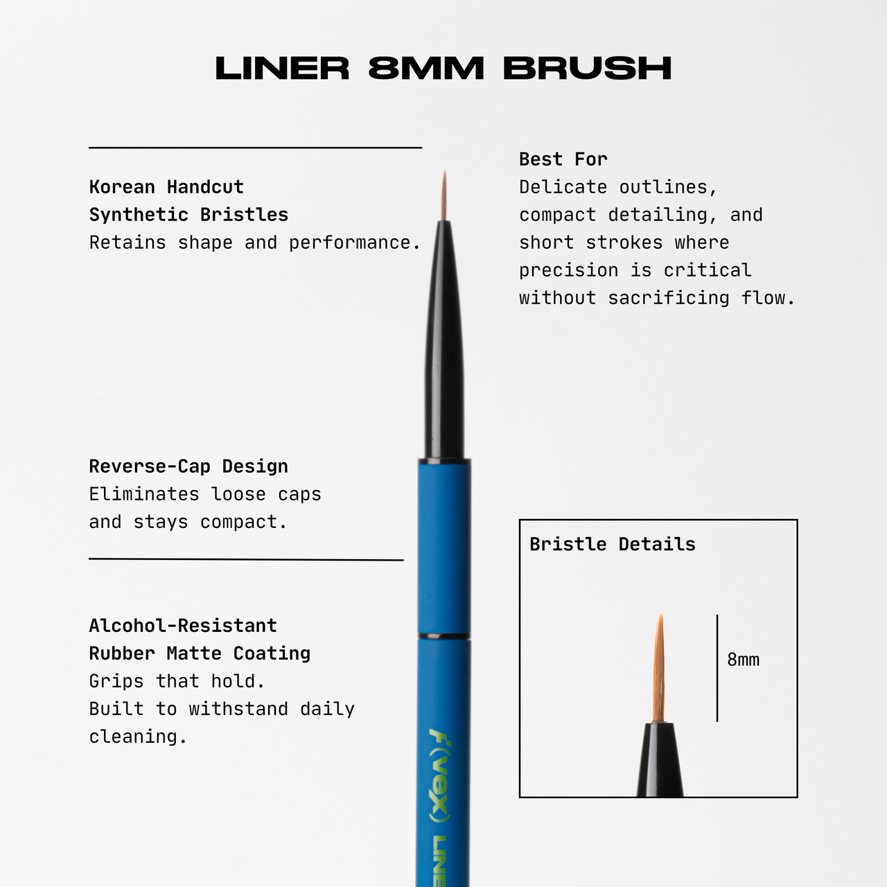 Built-In Cap Brushes — Liner 8mm Brush