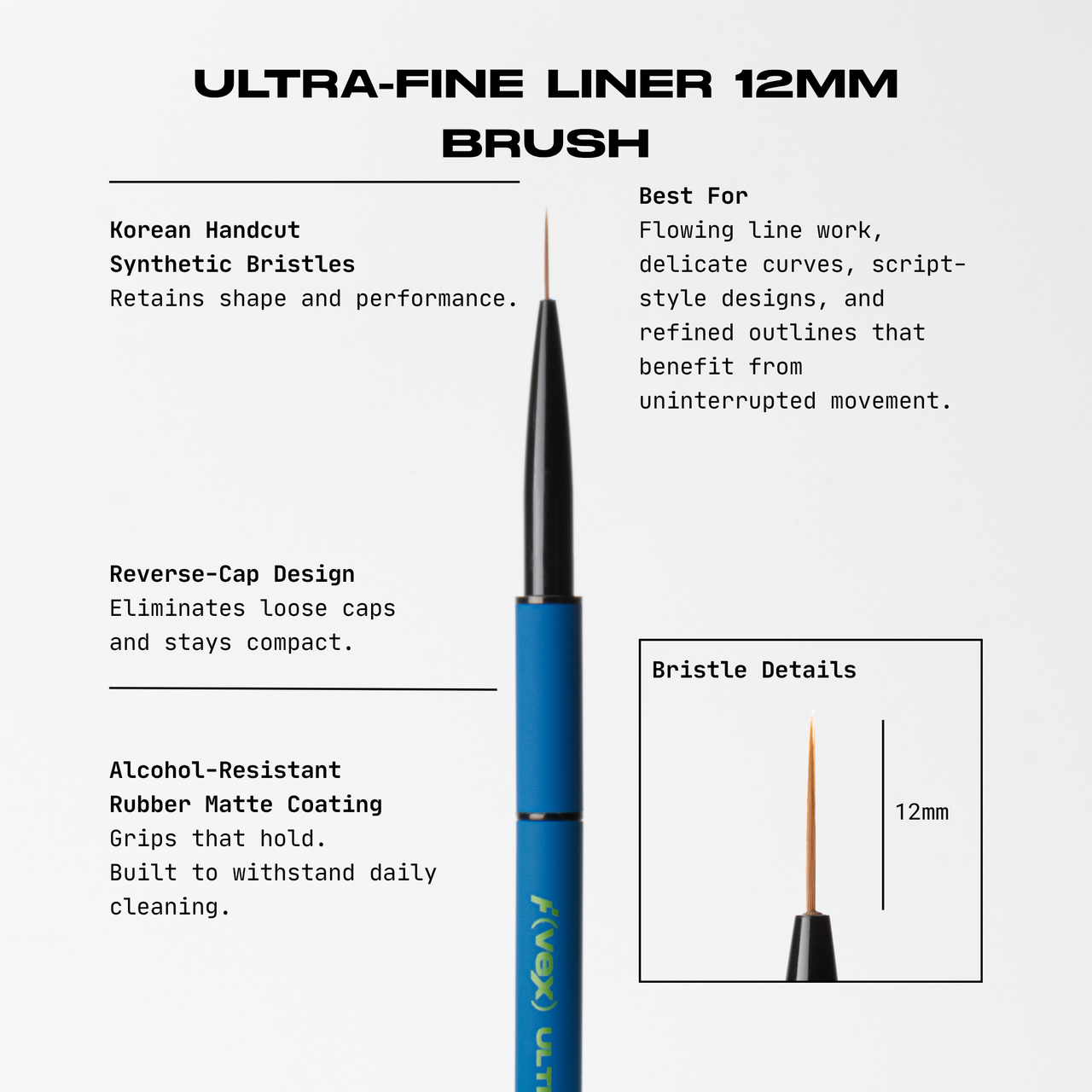 Built-In Cap Brushes — Ultra-Fine Liner 12mm Brush