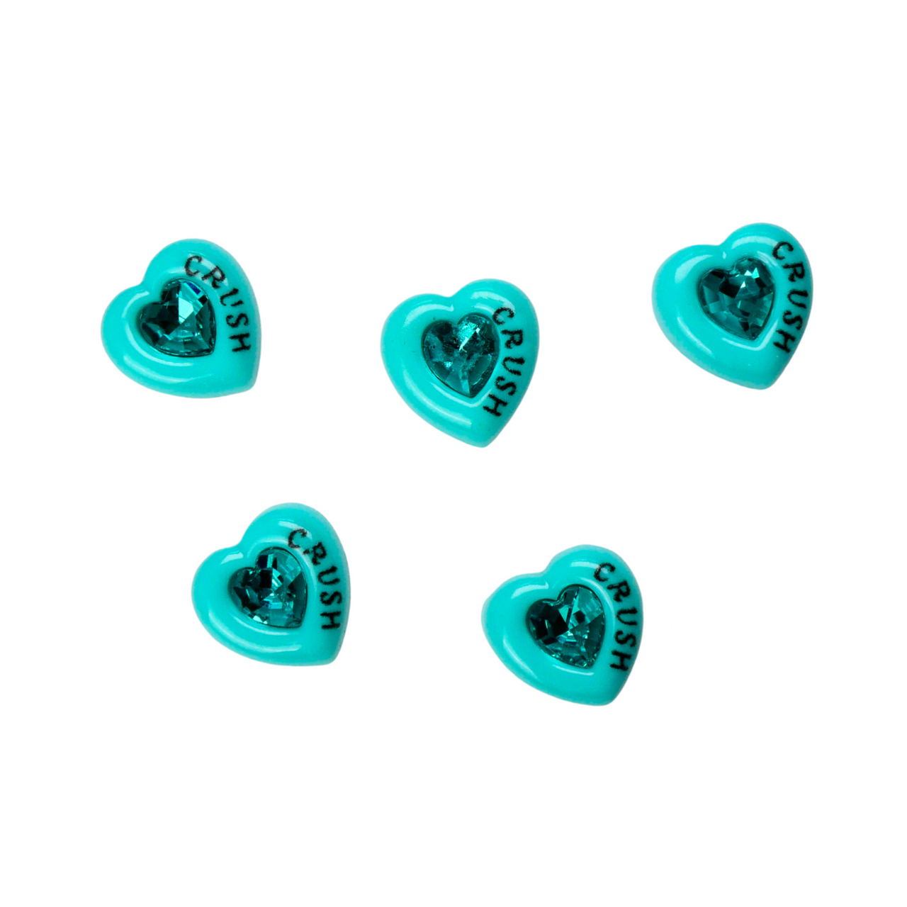 Crush Hearts Charms Teal