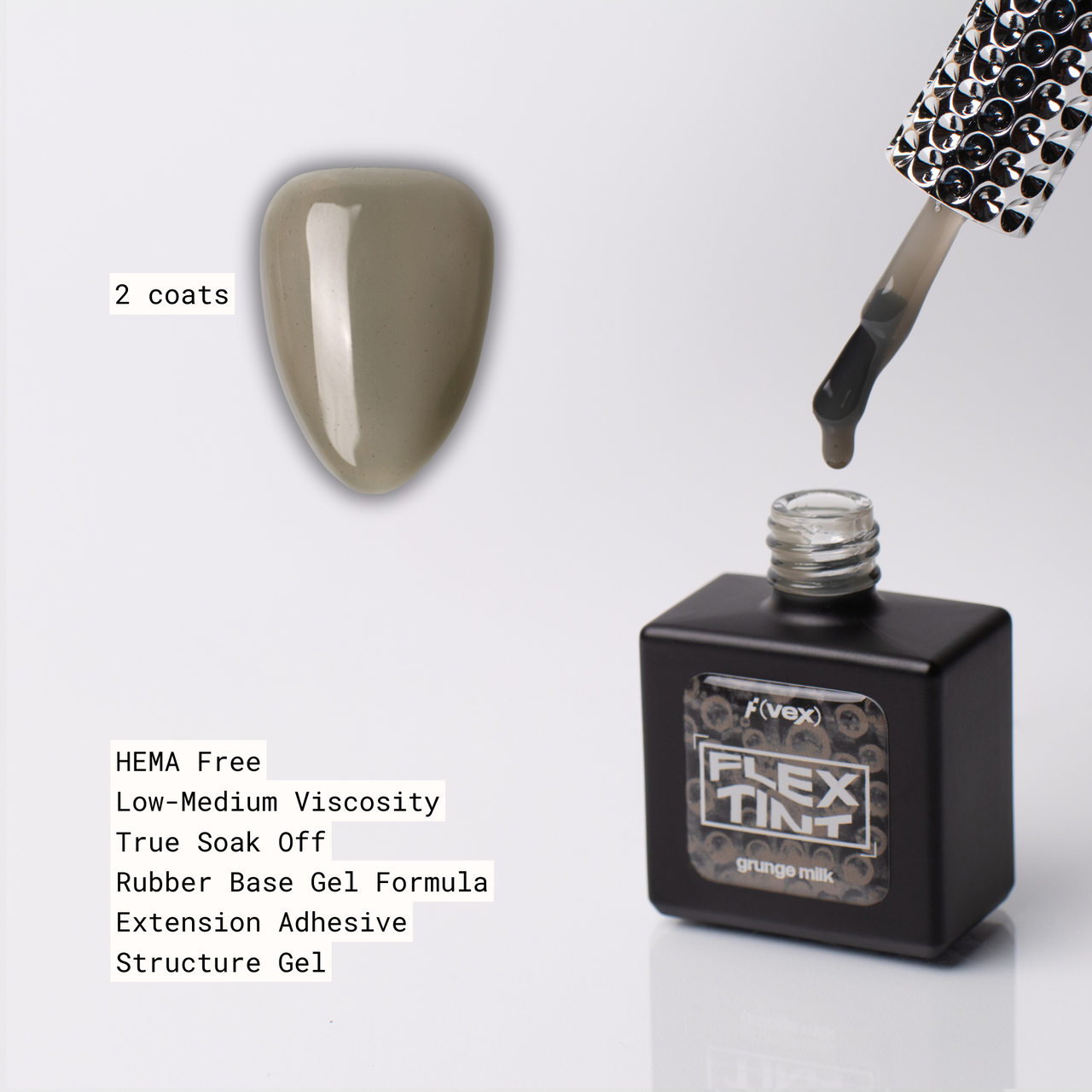 Flex Tint "Jelly Grime" Rubber Base Gel (HEMA/TPO Free) Grunge Milk