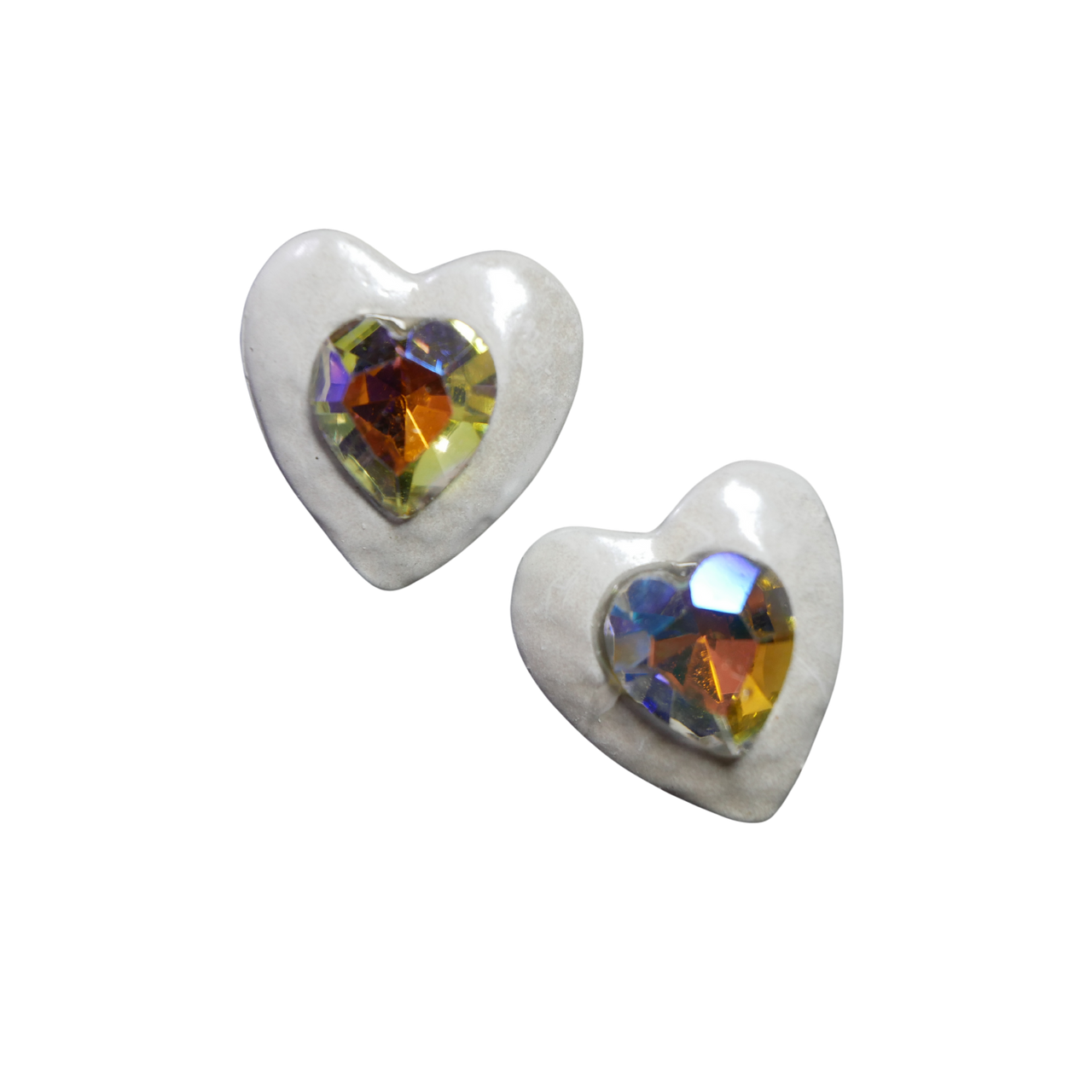 Heart with Embedded Gem Nail Charms