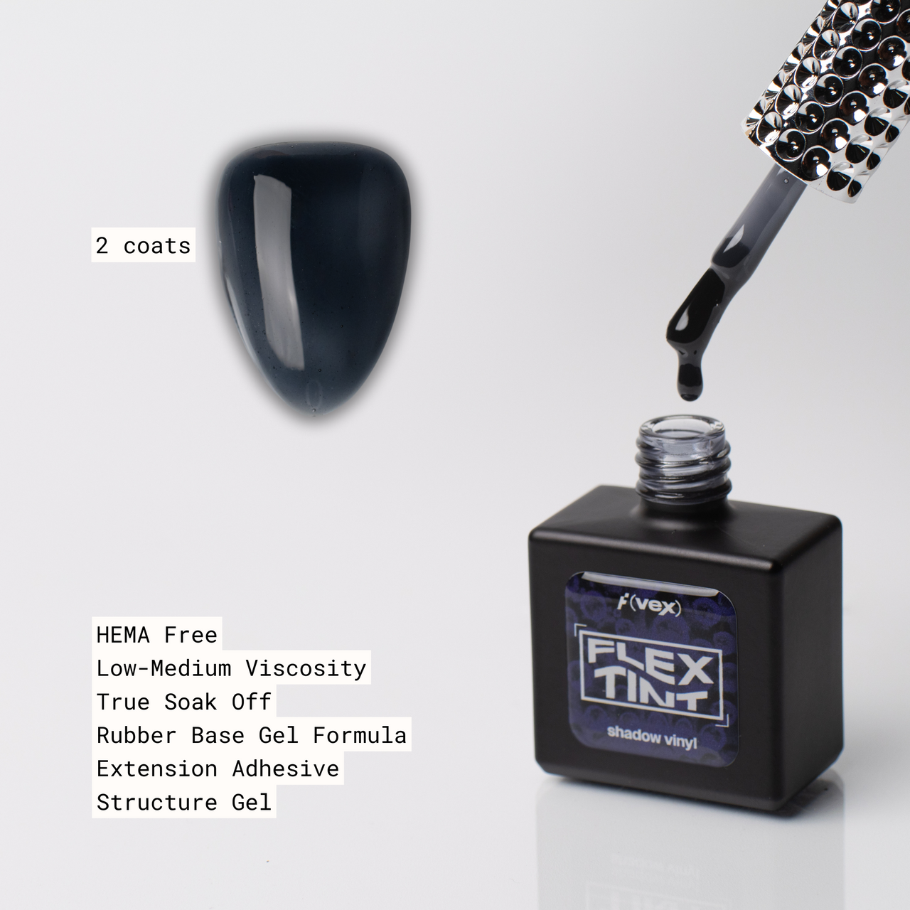 Flex Tint "Jelly Grime" Rubber Base Gel (HEMA/TPO Free) Shadow Vinyl